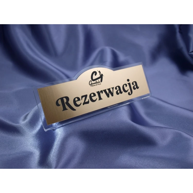 Rezerwacja - stojaki na stoliki 180x67mm GOLD - REZ001
