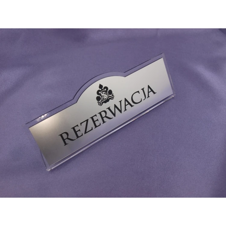 Rezerwacja - stojaki na stoliki 180x67mm SILVER - REZ002