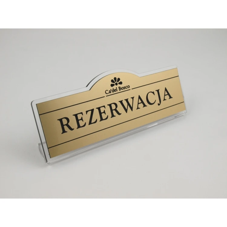 Rezerwacja - stojaki na stoliki 180x67mm GOLD - REZ001