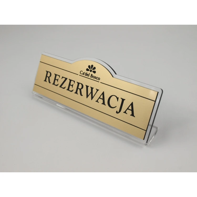Rezerwacja - stojaki na stoliki 180x67mm GOLD - REZ001