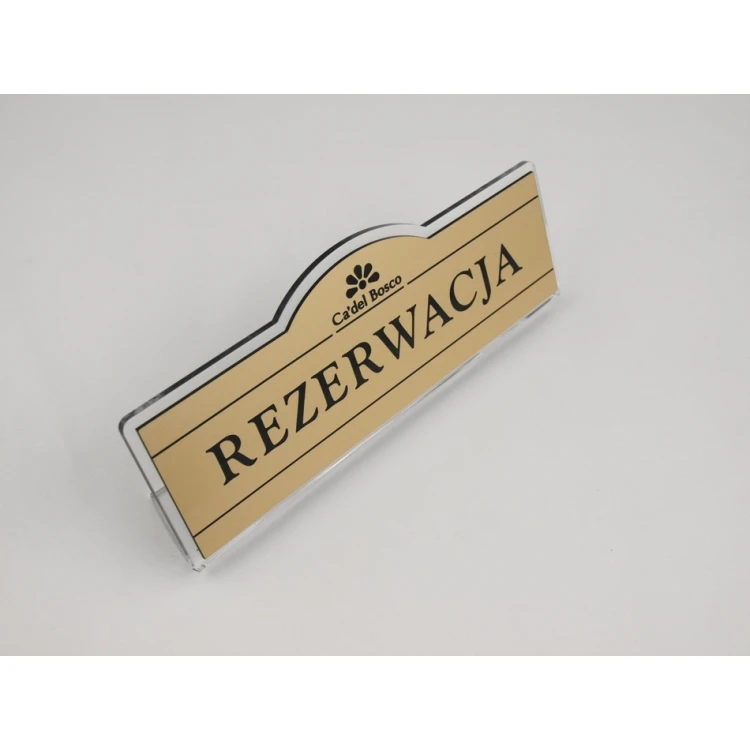 Rezerwacja - stojaki na stoliki 180x67mm GOLD - REZ001