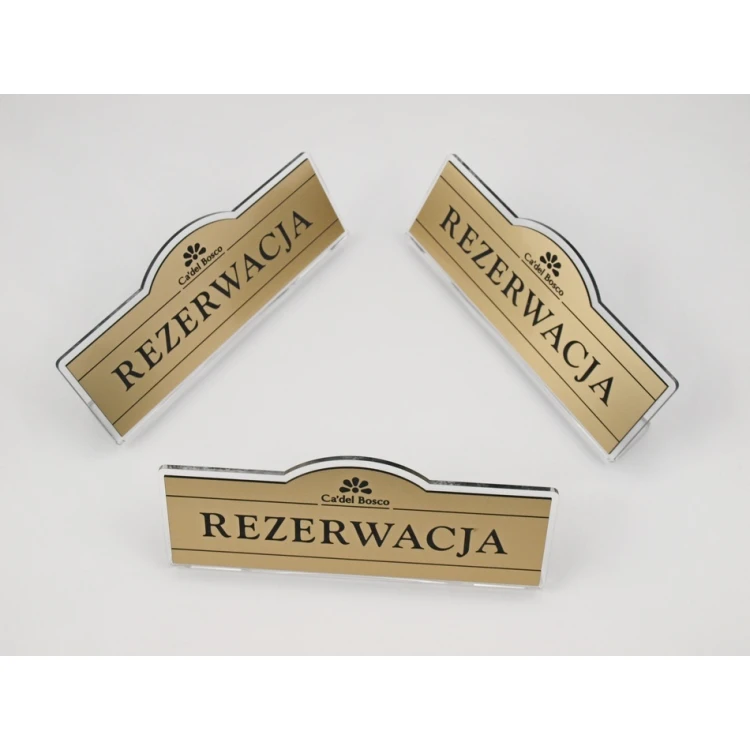 Rezerwacja - stojaki na stoliki 180x67mm GOLD - REZ001