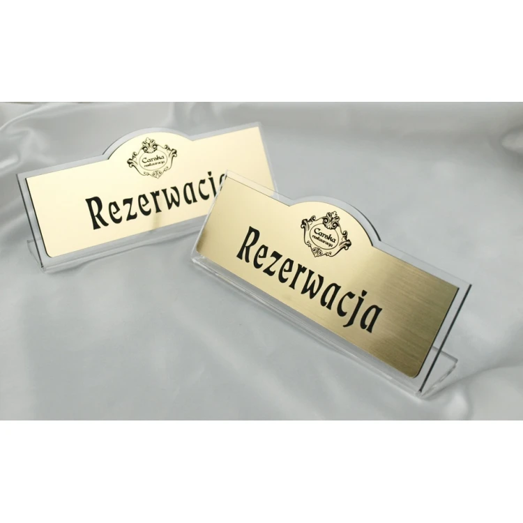 Rezerwacja - stojaki na stoliki 180x67mm GOLD - REZ001