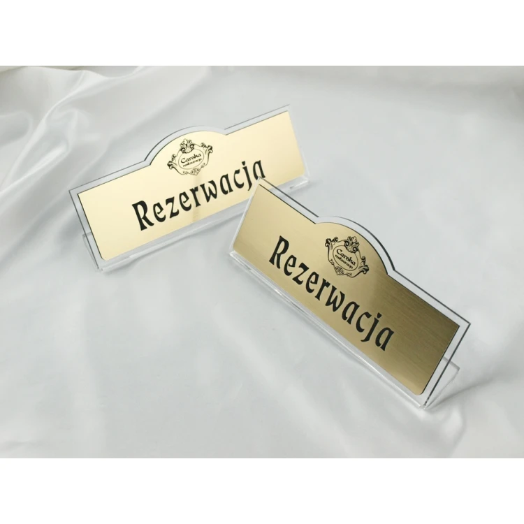 Rezerwacja - stojaki na stoliki 180x67mm GOLD - REZ001