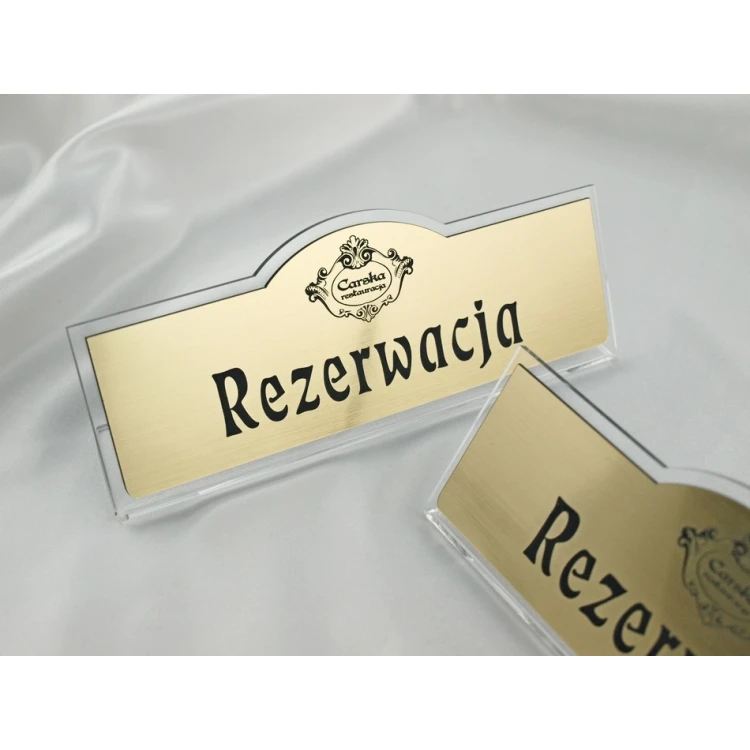 Rezerwacja - stojaki na stoliki 180x67mm GOLD - REZ001