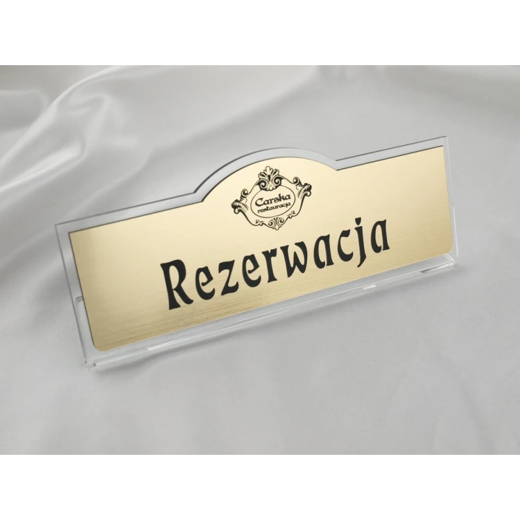 Rezerwacja - stojaki na stoliki 180x67mm GOLD - REZ001