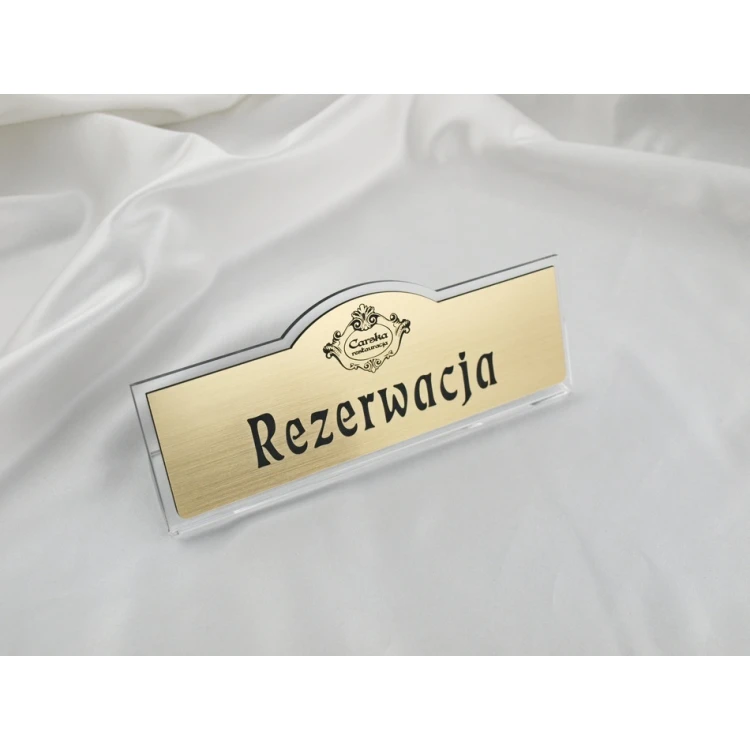 Rezerwacja - stojaki na stoliki 180x67mm GOLD - REZ001
