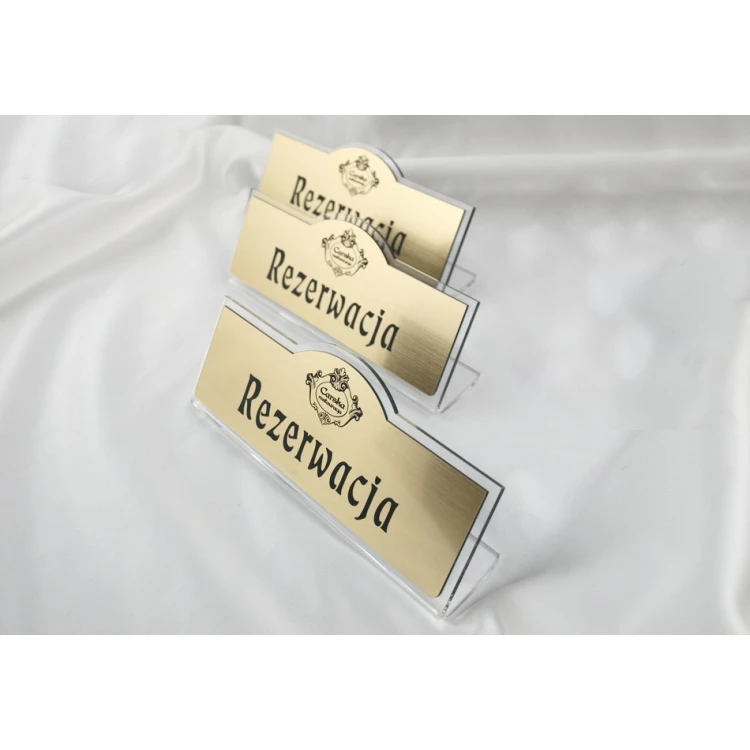 Rezerwacja - stojaki na stoliki 180x67mm GOLD - REZ001