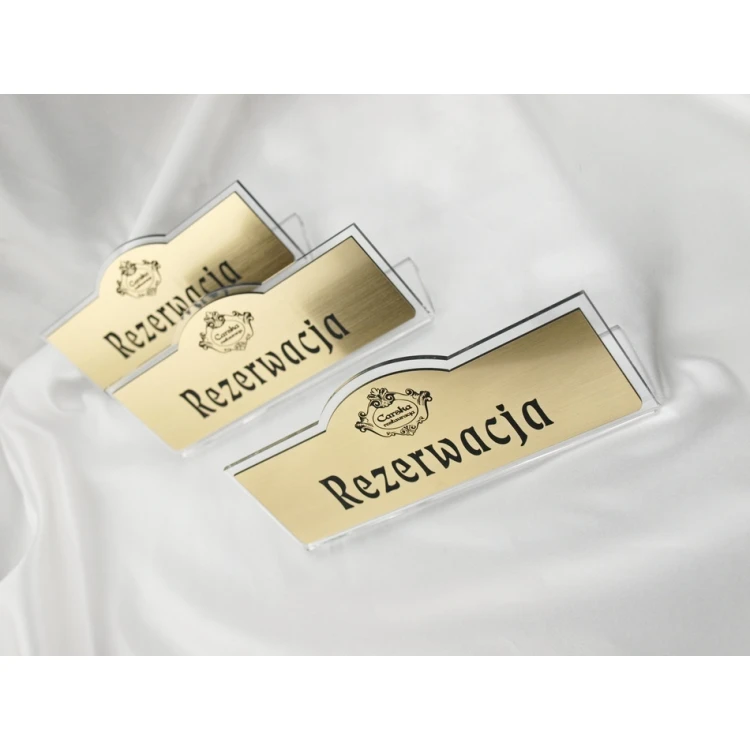 Rezerwacja - stojaki na stoliki 180x67mm GOLD - REZ001
