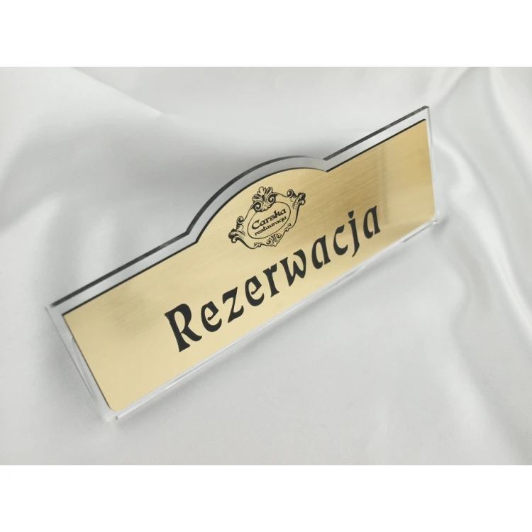 Rezerwacja - stojaki na stoliki 180x67mm GOLD - REZ001
