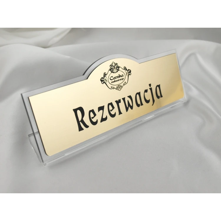 Rezerwacja - stojaki na stoliki 180x67mm GOLD - REZ001