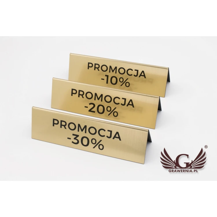 Rezerwacja - stojaki na stoliki 195x55mm GOLD - REZ003