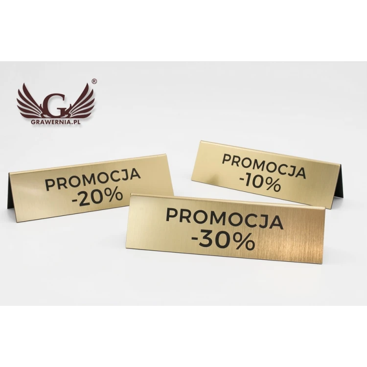 Rezerwacja - stojaki na stoliki 195x55mm GOLD - REZ003