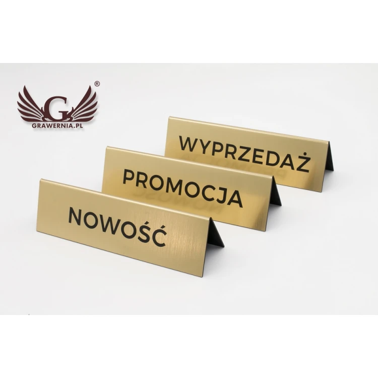 Rezerwacja - stojaki na stoliki 195x55mm GOLD - REZ003