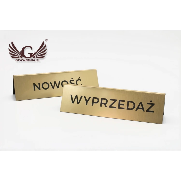 Rezerwacja - stojaki na stoliki 195x55mm GOLD - REZ003