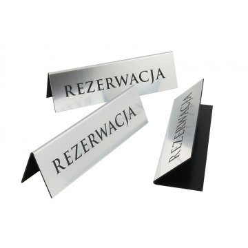 Rezerwacja - stojaki na stoliki 195x55mm SILVER - REZ004