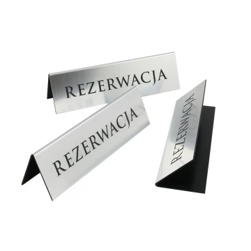 Rezerwacja - stojaki na stoliki 195x55mm SILVER - REZ004