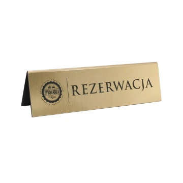 Rezerwacja - stojaki na stoliki 195x55mm GOLD - REZ003