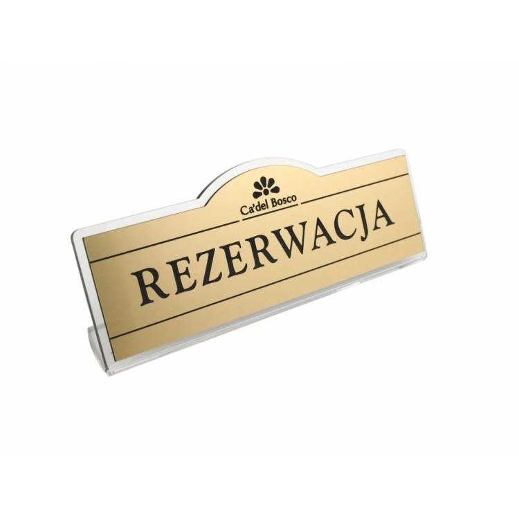 Rezerwacja - stojaki na stoliki 180x67mm GOLD - REZ001