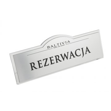 Rezerwacja - stojaki na stoliki 180x67mm SILVER - REZ002