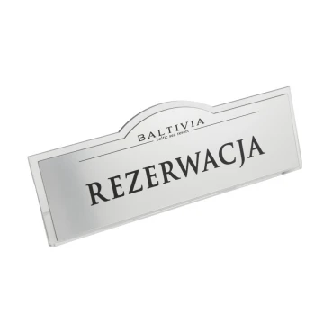 Rezerwacja - stojaki na stoliki 180x67mm SILVER - REZ002