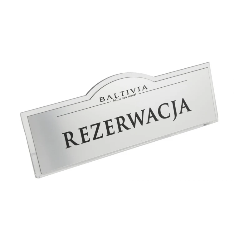 Rezerwacja - stojaki na stoliki 180x67mm SILVER - REZ002