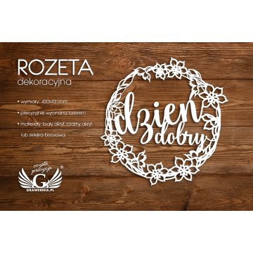 Rozeta dekoracyjna - dzień dobry - ROZ011