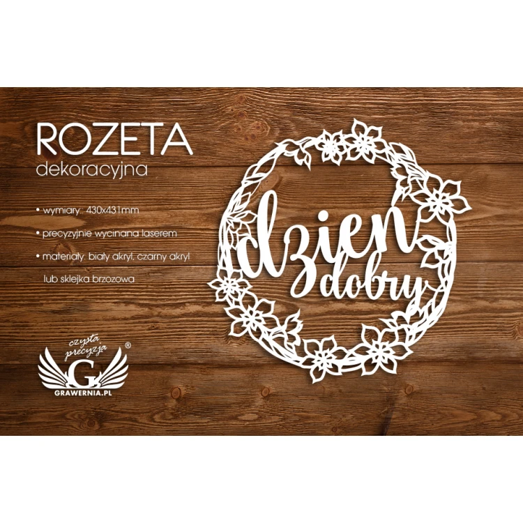 Rozeta dekoracyjna - dzień dobry - ROZ011