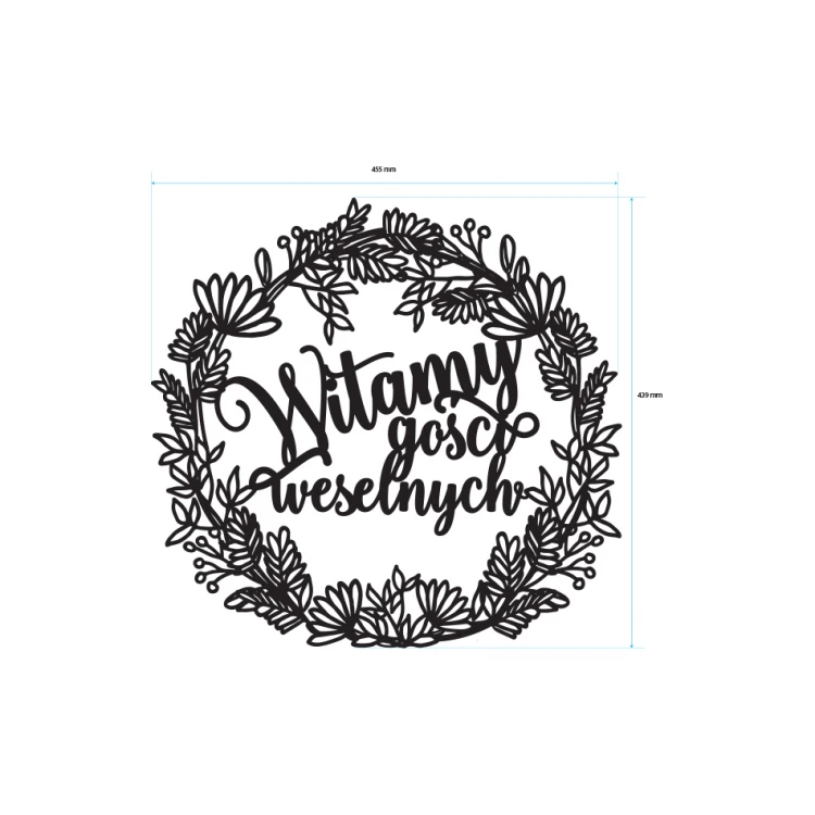 Rozeta dekoracyjna - witamy gości weselnych - ROZ001