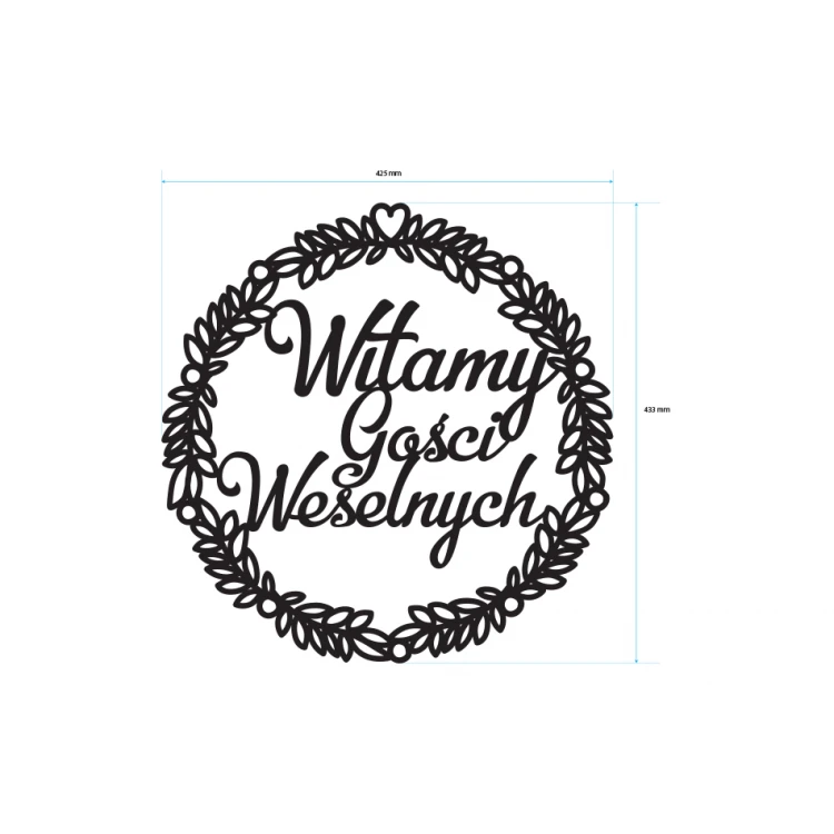 Rozeta dekoracyjna - witamy gości weselnych - ROZ004