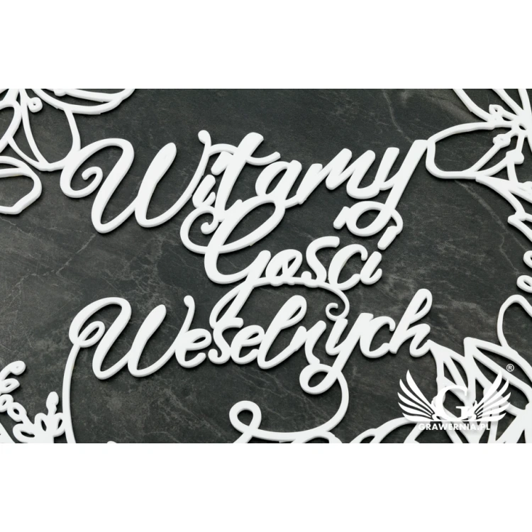 Rozeta dekoracyjna - witamy gości weselnych  - ROZ009