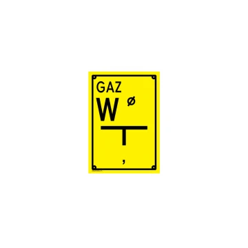 Sączek węchowy - tabliczka lokalizacyjna dla gazociągu - wym. 140x200mm - PVC - kolorowy druk UV - BHP108