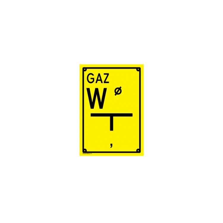 Sączek węchowy - tabliczka lokalizacyjna dla gazociągu - wym. 140x200mm - PVC - kolorowy druk UV - BHP108