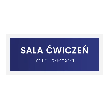 Sala ćwiczeń - tabliczka na drzwi lub ścianę z pismem Braille'a - wym. 174x74mm - TAB568
