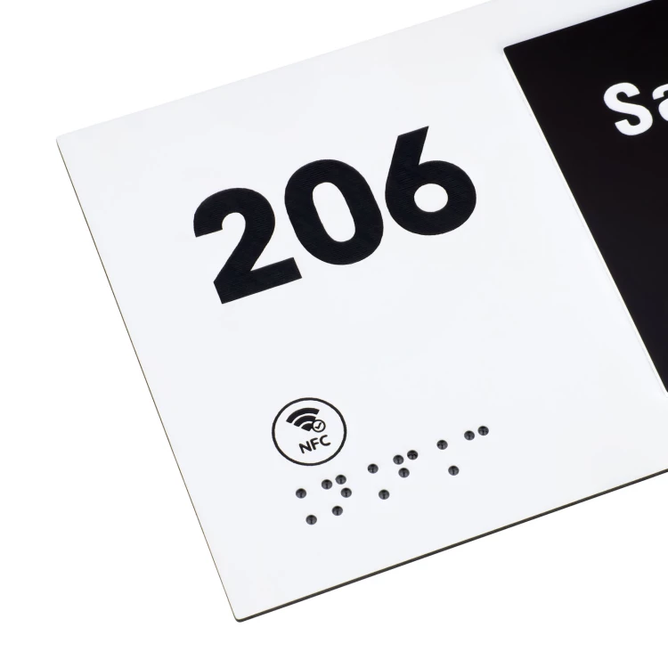 Tabliczka z NFC z pismem Braille'a - wym. 200x84mm - TAB593