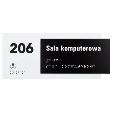 Tabliczka z NFC z pismem Braille'a - wym. 200x84mm - TAB593