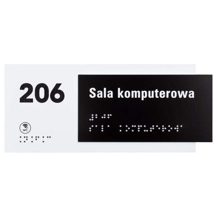 Tabliczka z NFC z pismem Braille'a - wym. 200x84mm - TAB593