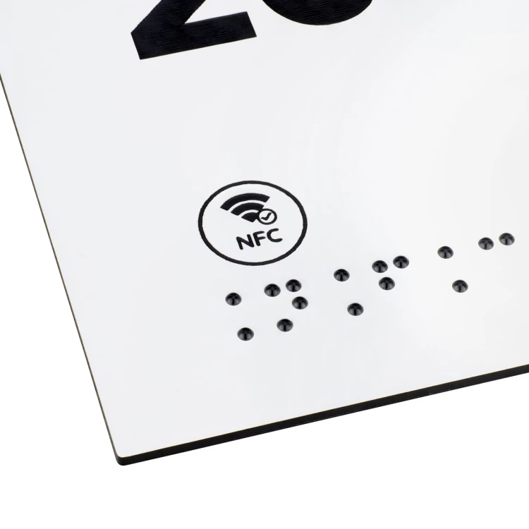 Tabliczka z NFC z pismem Braille'a - wym. 200x84mm - TAB593