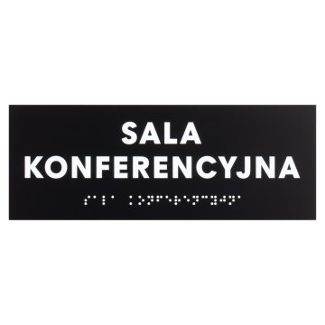 Sala konferencyjna - tabliczka z czarnego matowego akrylu - wym. 200x75mm - TAB578