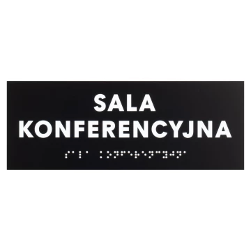 Sala konferencyjna - tabliczka z czarnego matowego akrylu - wym. 200x75mm - TAB578
