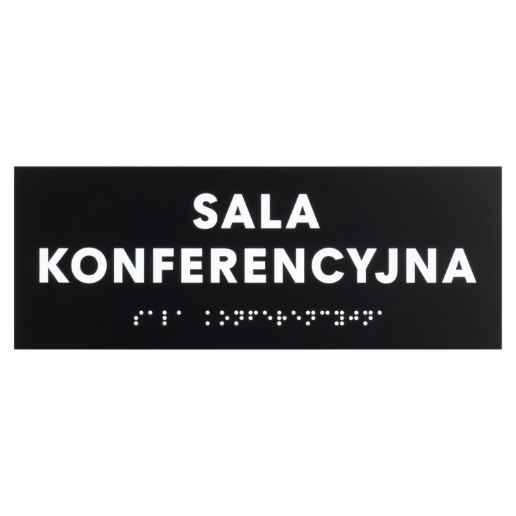 Sala konferencyjna - tabliczka z czarnego matowego akrylu - wym. 200x75mm - TAB578