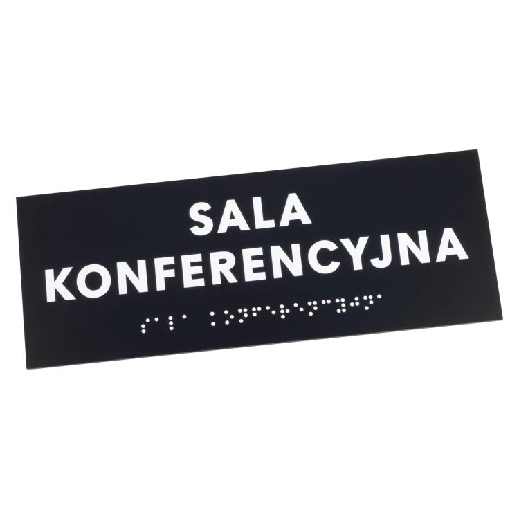 Sala konferencyjna - tabliczka z czarnego matowego akrylu - wym. 200x75mm - TAB578