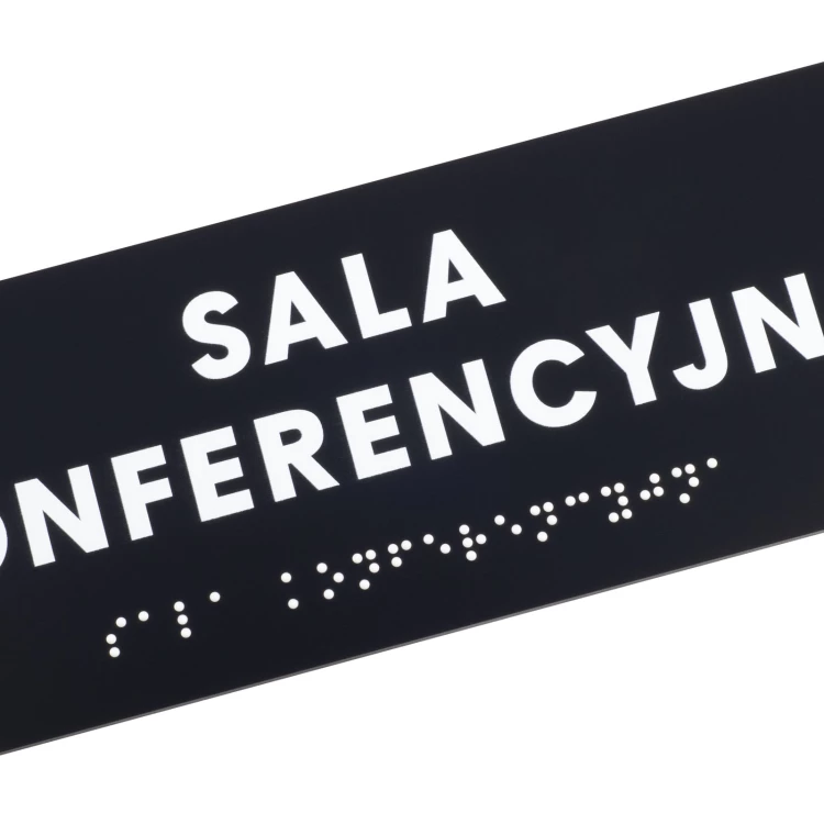 Sala konferencyjna - tabliczka z czarnego matowego akrylu - wym. 200x75mm - TAB578