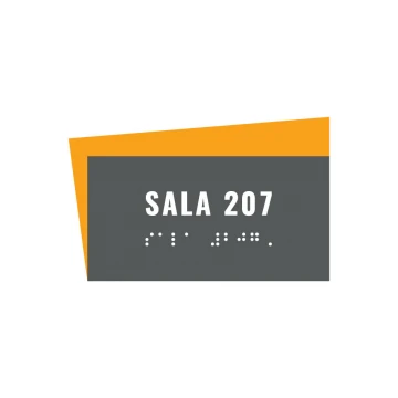 Sala - tabliczka z numeracją i pismem Braille'a - wym. 134x84mm  - PCW twarde - HORIZON -TAB307