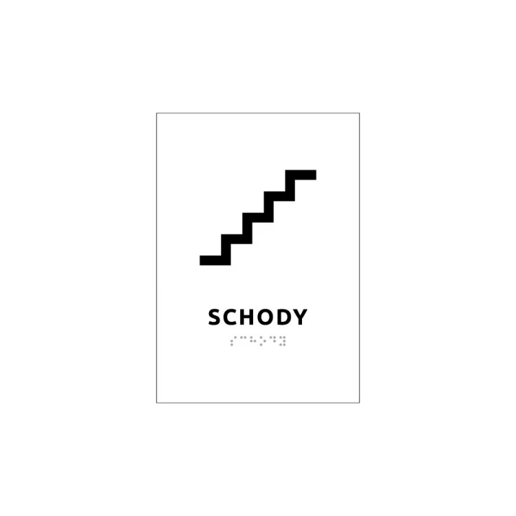 Schody - tabliczka z pismem Braille'a - wym. 140x200mm - PCW twarde - SIMPLE - TAB332
