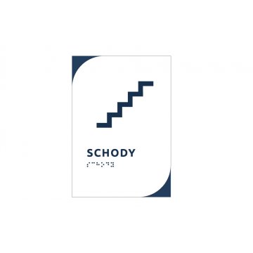 Schody - tabliczka z białego dibondu z pismem Braille'a - wym. 140x200mm - MONO - TAB292