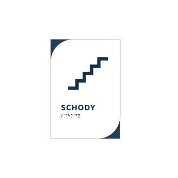 Schody - tabliczka z białego dibondu z pismem Braille'a - wym. 140x200mm - MONO - TAB292