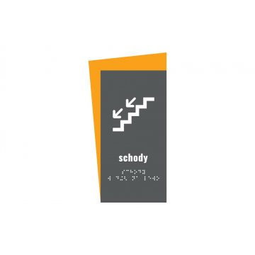 Schody - tabliczka z pismem Braille'a - wym. 130x250mm - PCW twarde - HORIZON - TAB308