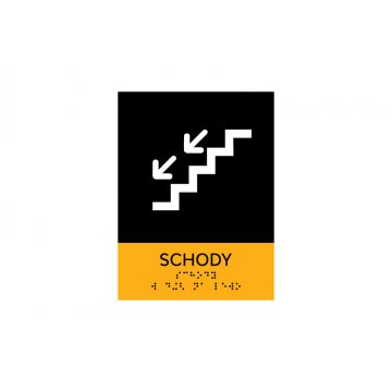 Schody - tabliczka z pismem Braille'a - wym. 150x200mm - PCW twarde - SUN - TAB314