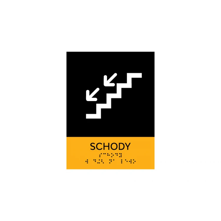 Schody - tabliczka z pismem Braille'a - wym. 150x200mm - PCW twarde - SUN - TAB314